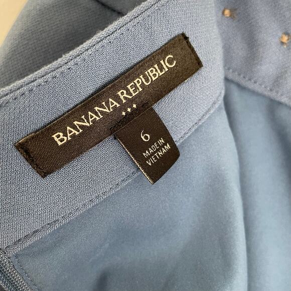 Banana Republic Factory Pencil Skirt Womens size 6 Blue Preppy Career Work Basic - Picture 3 of 7